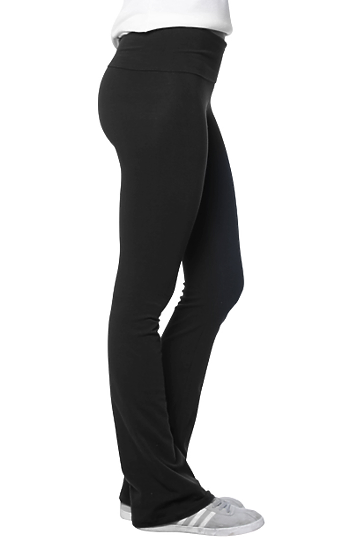 Royal Apparel 1004 Women's Cotton Spandex Yoga Pant - Black