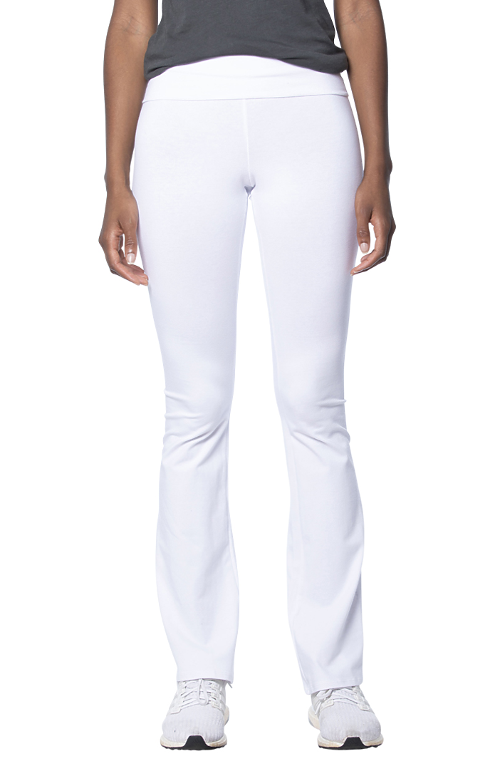 Royal Apparel 1004 Women's Cotton Spandex Yoga Pant - White