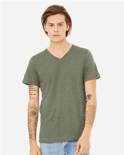 Bella + Canvas 3655 Unisex Textured Jersey V-Neck Tee
