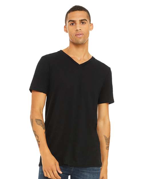 BELLA + CANVAS Unisex Textured Jersey V-Neck Tee - BELLA + CANVAS 3655