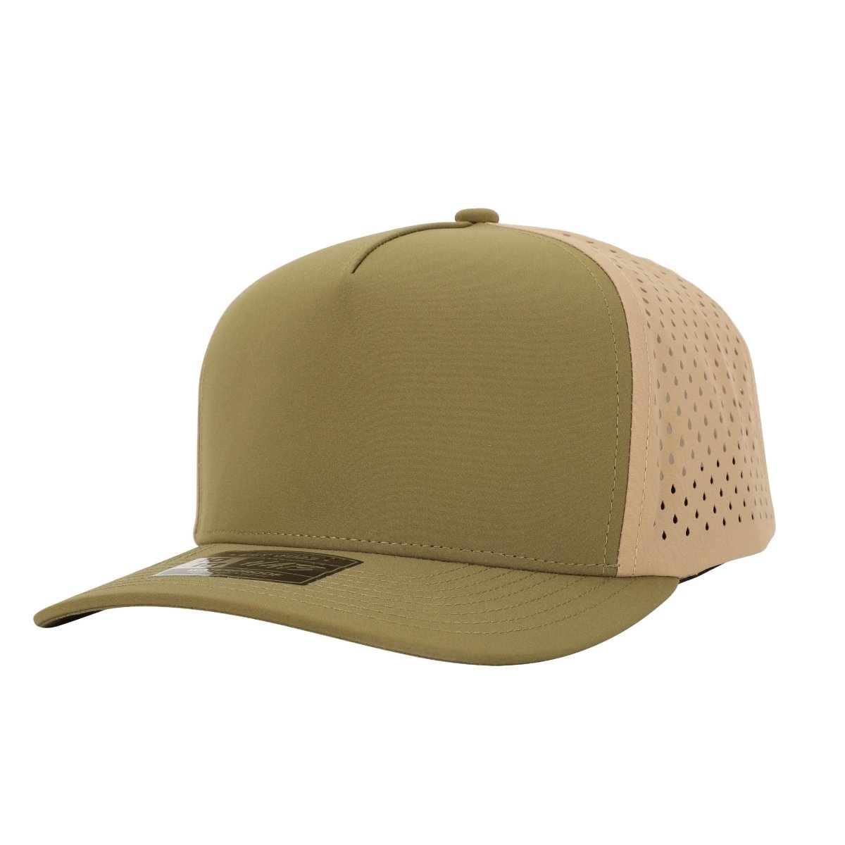 1010 Hats 615 5 - Panel Dryfit Performance Hat OLIVE GREEN/TAN Adjustable Hats