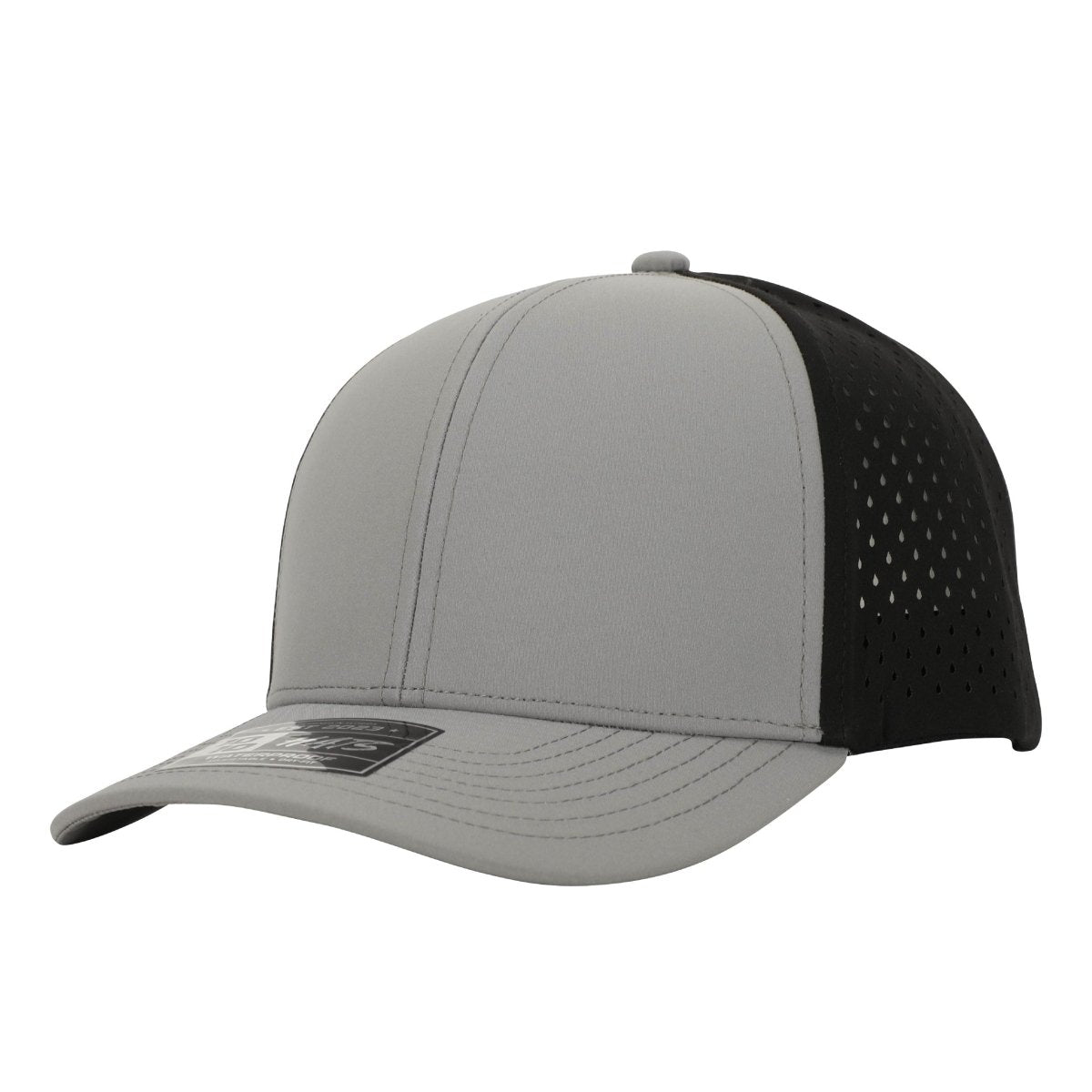 1010 Hats 616 6 - Panel Dryfit Performance Hat LIGHT GRAY/BLACK Adjustable Hats
