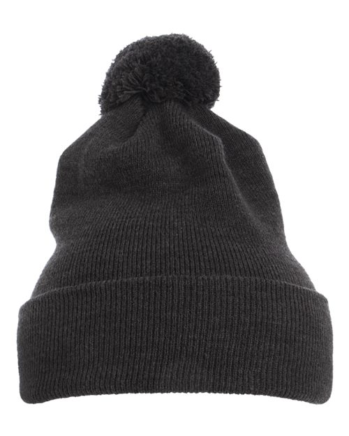 YP Classics Pom-Pom Cuffed Knit Beanie - Yupoong 1501P