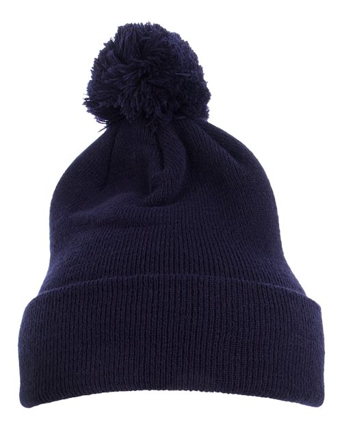 YP Classics Pom-Pom Cuffed Knit Beanie - Yupoong 1501P