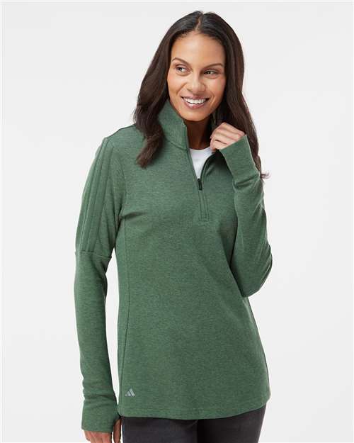 Adidas Women's 3-Stripes Quarter-Zip Sweater Pullover - Adidas A555