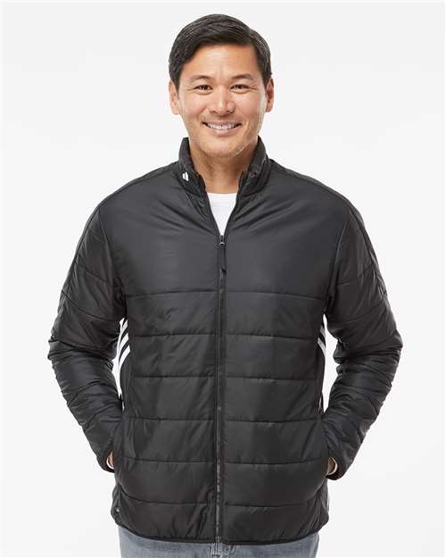 Adidas A570 Men's 3-Stripes Puffer Full-Zip Jacket Classic Fit Timeless Look Everyday Style