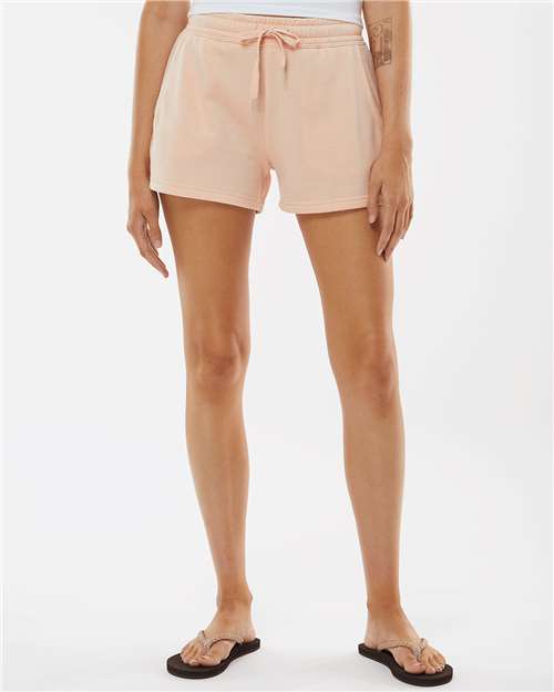 Independent Trading Co. PRM20SRT Women's Lightweight California Wave Wash Fleece Shorts | Wholesale Women's Shorts