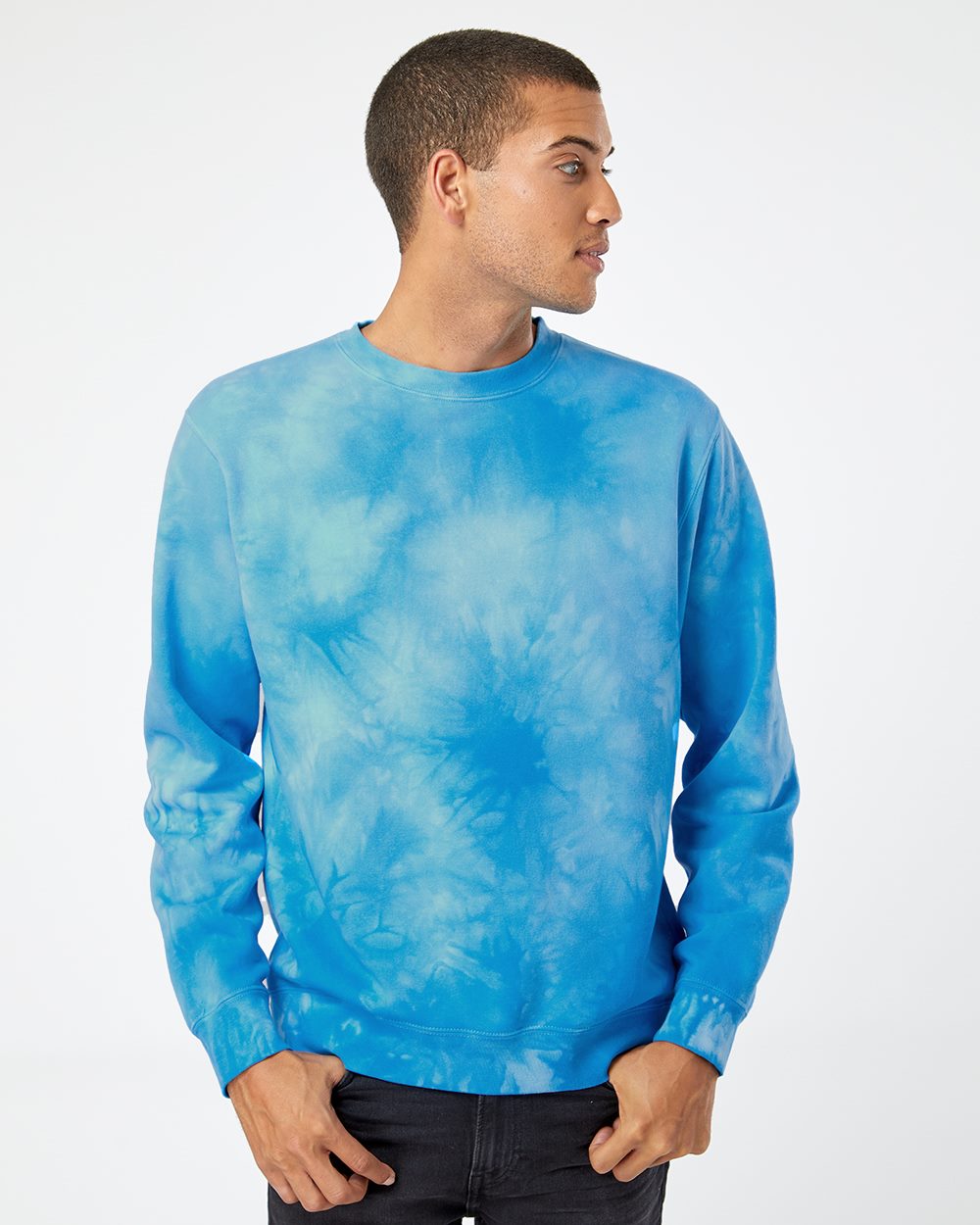Independent Trading Co. Unisex Midweight Tie-Dyed Crewneck Sweatshirt - Independent Trading Co. PRM3500TD