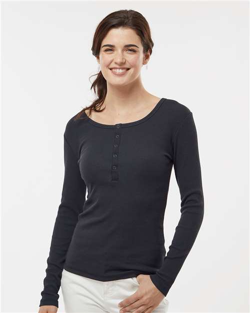 Boxercraft Women's Harper Long Sleeve Henley - Boxercraft BW2402