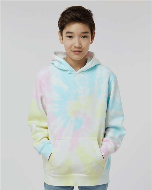 Independent Trading Co. PRM1500TD Youth Midweight Tie-Dyed Hooded Sweatshirt | Wholesale Youth Tie-Dye Hoodie