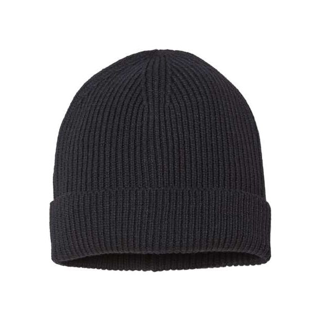 Atlantis Headwear Sustainable Fine Rib Cuffed Beanie - Atlantis Headwear ANDY Atlantis Headwear Black One Size