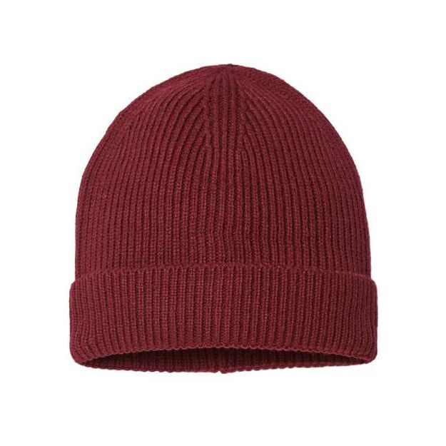 Atlantis Headwear Sustainable Fine Rib Cuffed Beanie - Atlantis Headwear ANDY Atlantis Headwear Burgundy One Size