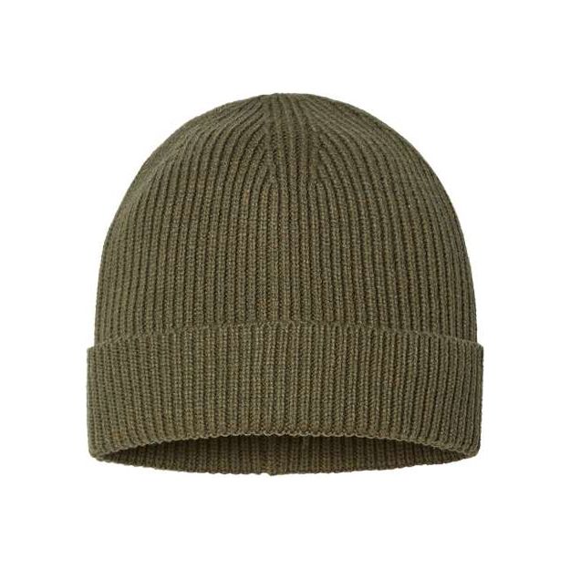 Atlantis Headwear Sustainable Fine Rib Cuffed Beanie - Atlantis Headwear ANDY Atlantis Headwear Olive One Size