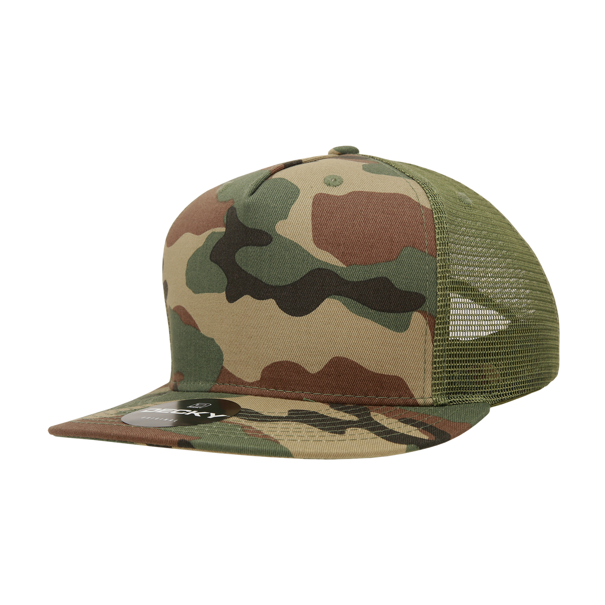 Decky 5 Panel High Profile Structured Cotton Blend Trucker | Decky 1040