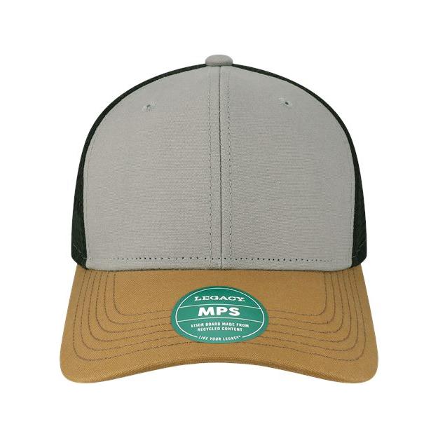LEGACY Mid-Pro Snapback Trucker Cap - LEGACY MPS LEGACY Grey/ Caramel/ Black Adjustable