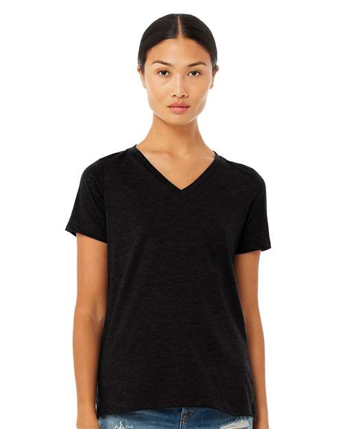 BELLA + CANVAS Women's Relaxed Heather CVC V-Neck Tee - BELLA + CANVAS 6405CVC