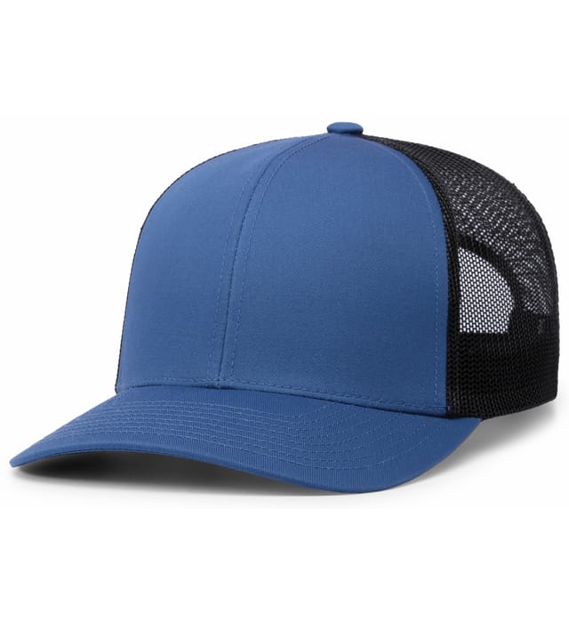 Pacific Headwear Trucker Snapback Cap | Pacific Headwear 104C Caps Pacific Headwear Ocean Blue/Lt Charcoal/Ocean Blue OSFM