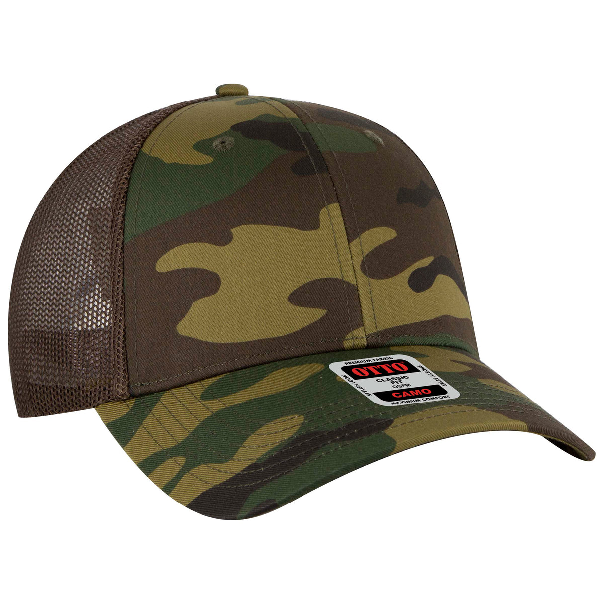 OTTO CAP® Camouflage 6 Panel Low Profile Mesh Back Trucker Hat OTTO 105-1247