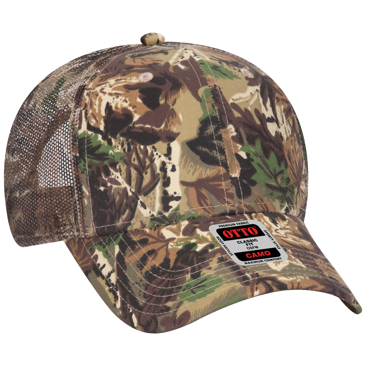 OTTO CAPĀ® Camouflage 6 Panel Low Profile Mesh Back Trucker Hat OTTO 105-751