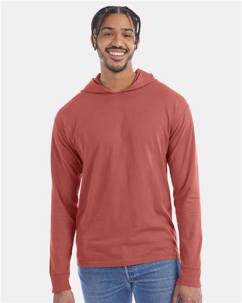 ComfortWash by Hanes Unisex Garment-Dyed Jersey Hooded Long Sleeve T-Shirt - ComfortWash by Hanes GDH280