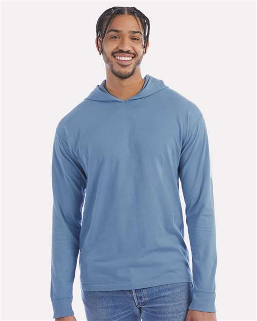 ComfortWash by Hanes Unisex Garment-Dyed Jersey Hooded Long Sleeve T-Shirt - ComfortWash by Hanes GDH280