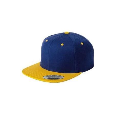 Joe's USA Flat Bill Snapback Cap DRI-EQUIP True Royal/Gold