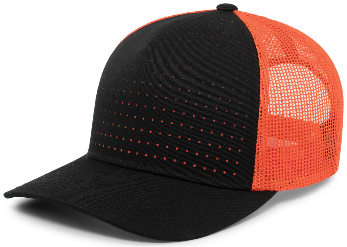 Pacific Headwear Perforated 5-Panel Trucker Snapback Cap 105P