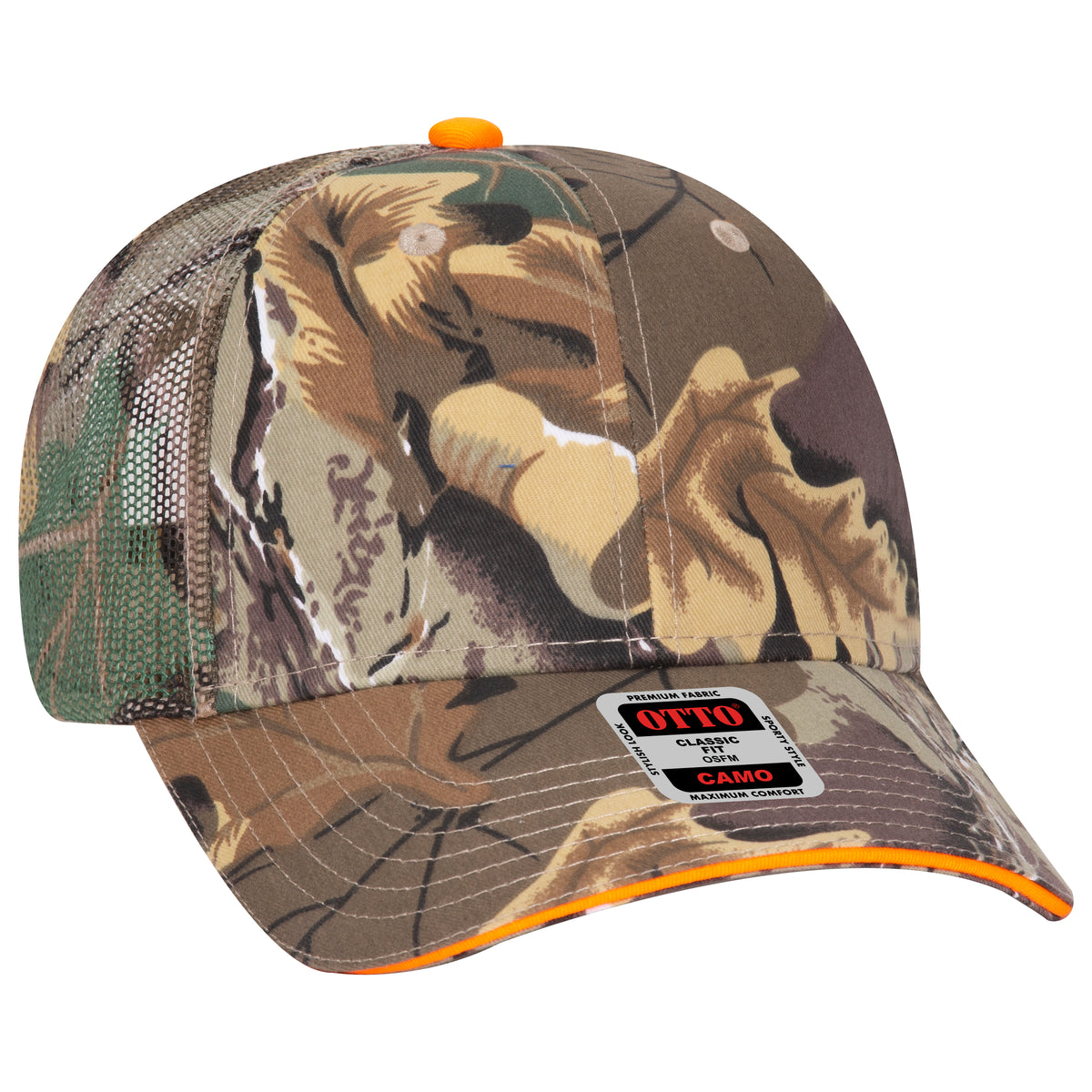 OTTO CAP® Camouflage 6 Panel Low Profile Mesh Back Trucker Hat OTTO 106-752
