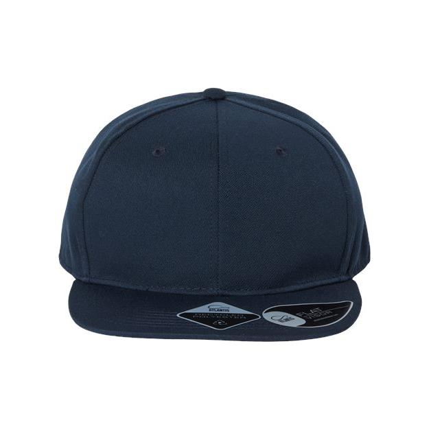 Atlantis Headwear Sustainable Flat Bill Cap - Atlantis Headwear JAMES Atlantis Headwear Navy Adjustable