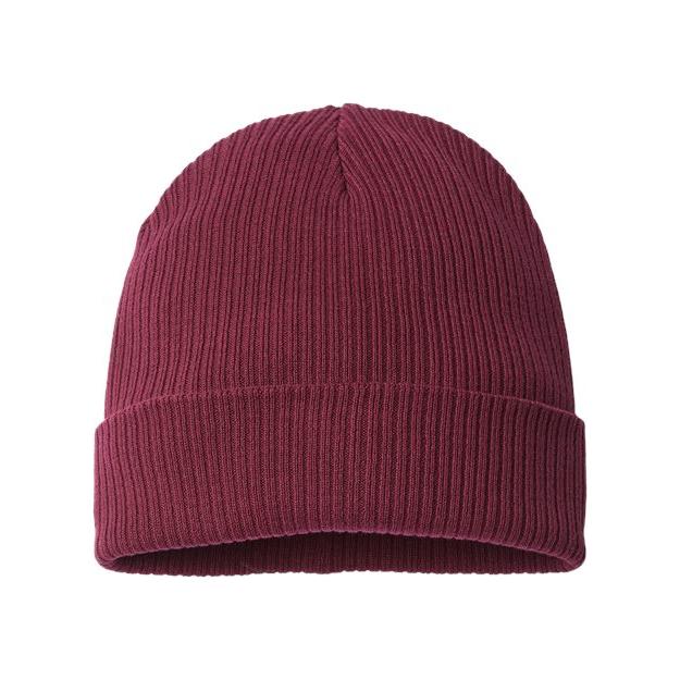 Atlantis Headwear Sustainable Cuffed Beanie - Atlantis Headwear NELSON Atlantis Headwear Burgundy One Size