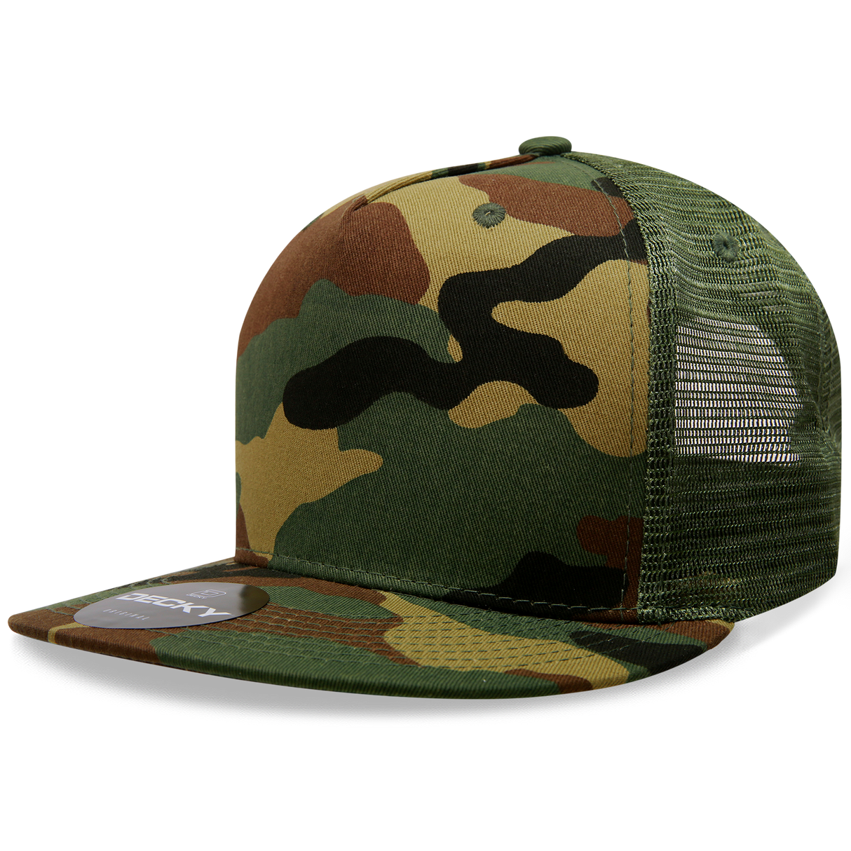 Decky 5 Panel High Profile Structured Cotton/Poly Blend Trucker | Decky 1063