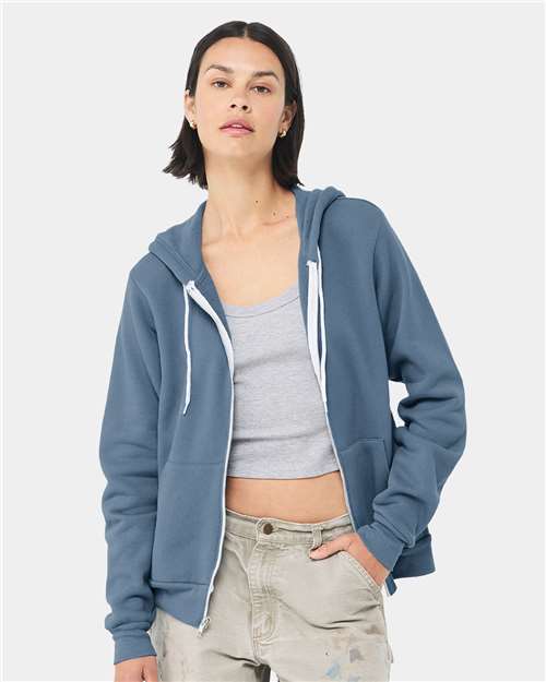 Bella + Canvas 3739 Unisex Sponge Fleece Full-Zip Hoodie Sweatshirt