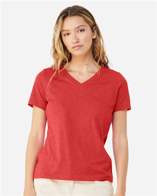 BELLA + CANVAS Women's Relaxed Heather CVC V-Neck Tee - BELLA + CANVAS 6405CVC