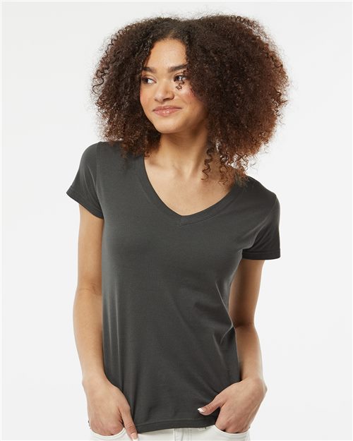 Tultex Women's Fine Jersey V-Neck T-Shirt - Tultex 214