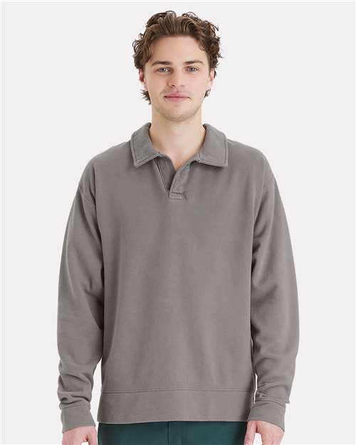 ComfortWash by Hanes Unisex Garment-Dyed Polo Collar Sweatshirt - ComfortWash by Hanes GDH490