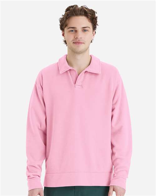 ComfortWash by Hanes Unisex Garment-Dyed Polo Collar Sweatshirt - ComfortWash by Hanes GDH490