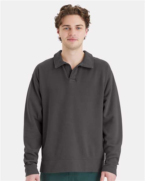 ComfortWash by Hanes Unisex Garment-Dyed Polo Collar Sweatshirt - ComfortWash by Hanes GDH490