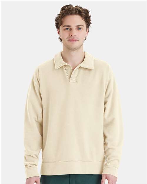 ComfortWash by Hanes Unisex Garment-Dyed Polo Collar Sweatshirt - ComfortWash by Hanes GDH490