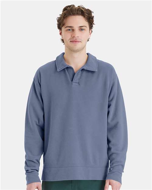 ComfortWash by Hanes Unisex Garment-Dyed Polo Collar Sweatshirt - ComfortWash by Hanes GDH490