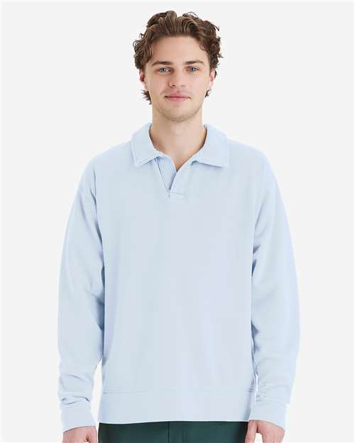 ComfortWash by Hanes Unisex Garment-Dyed Polo Collar Sweatshirt - ComfortWash by Hanes GDH490