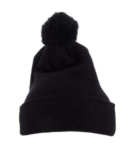 YP Classics Pom-Pom Cuffed Knit Beanie - Yupoong 1501P