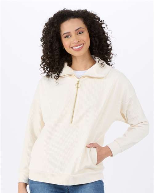 Boxercraft Women's Manchester Corded Quarter-Zip Pullover - Boxercraft BW5203