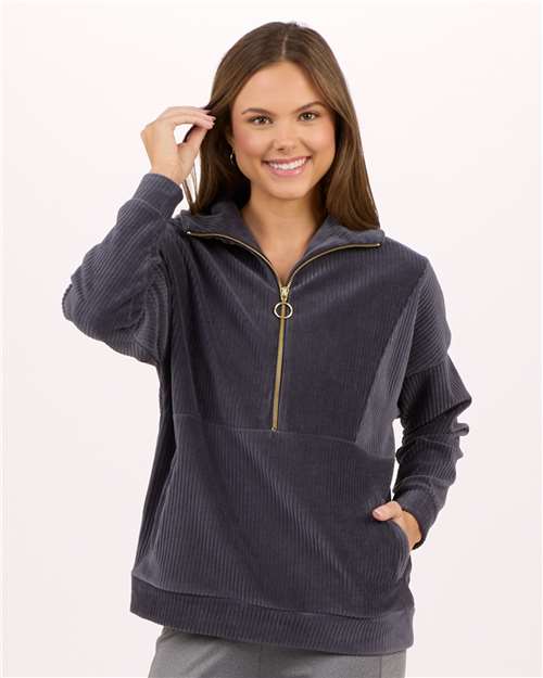 Boxercraft Women's Manchester Corded Quarter-Zip Pullover - Boxercraft BW5203