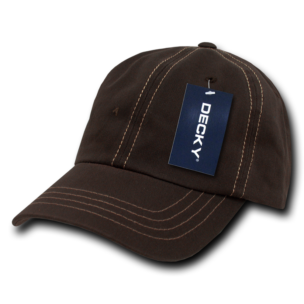 Decky 6 Panel Low Profile Relaxed Contra-Stitch Dad Hat | Decky 111