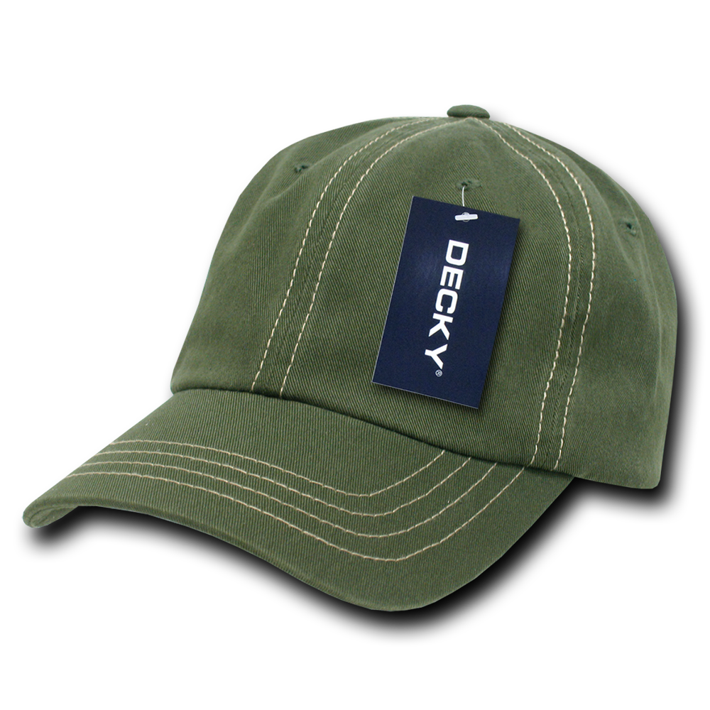 Decky 6 Panel Low Profile Relaxed Contra-Stitch Dad Hat | Decky 111