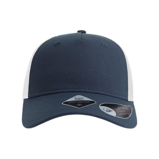 Atlantis Headwear Sustainable Five-Panel Trucker Cap - Atlantis Headwear ZION Atlantis Headwear Navy/ White Adjustable