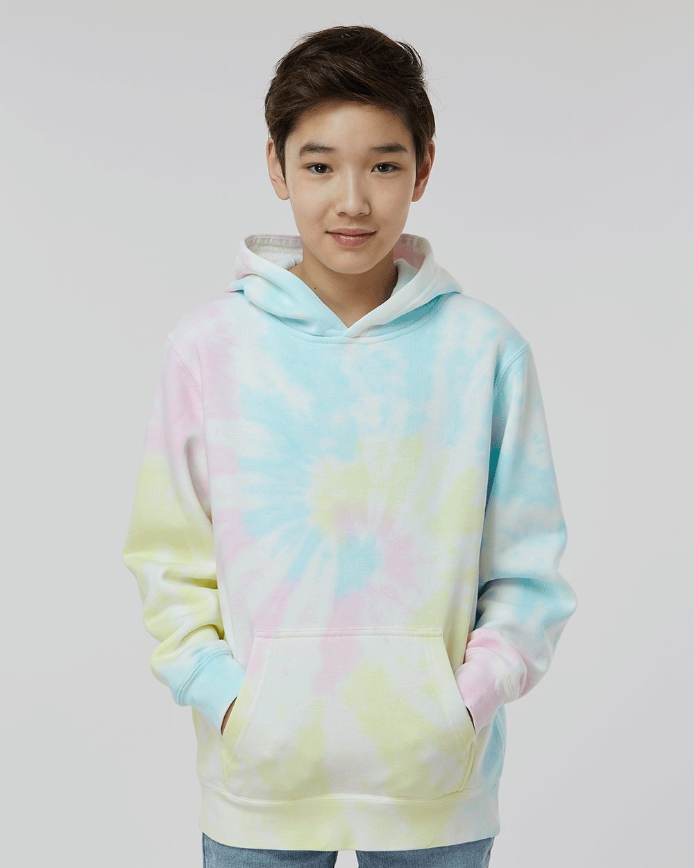 Independent Trading Co. PRM1500TD Youth Midweight Tie-Dyed Hooded Sweatshirt | Wholesale Youth Tie-Dye Hoodie