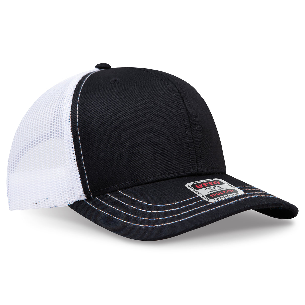 OTTO CAP® 6 Panel Mid Profile Mesh Back Trucker Hat OTTO 112-1