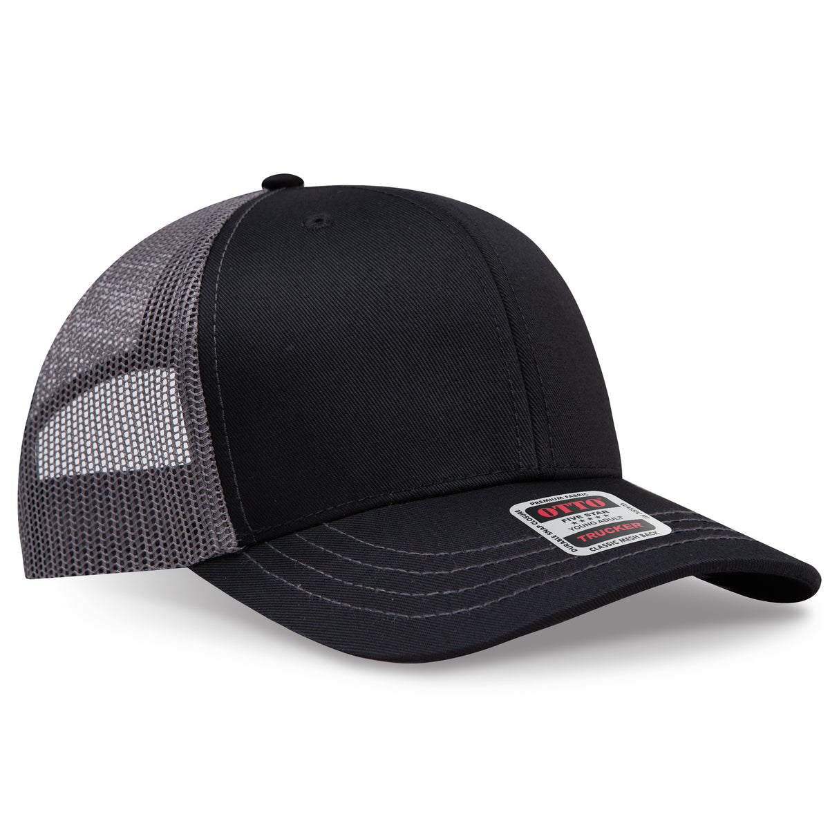 OTTO CAP® 6 Panel Mid Profile Mesh Back Trucker Hat OTTO 112-1