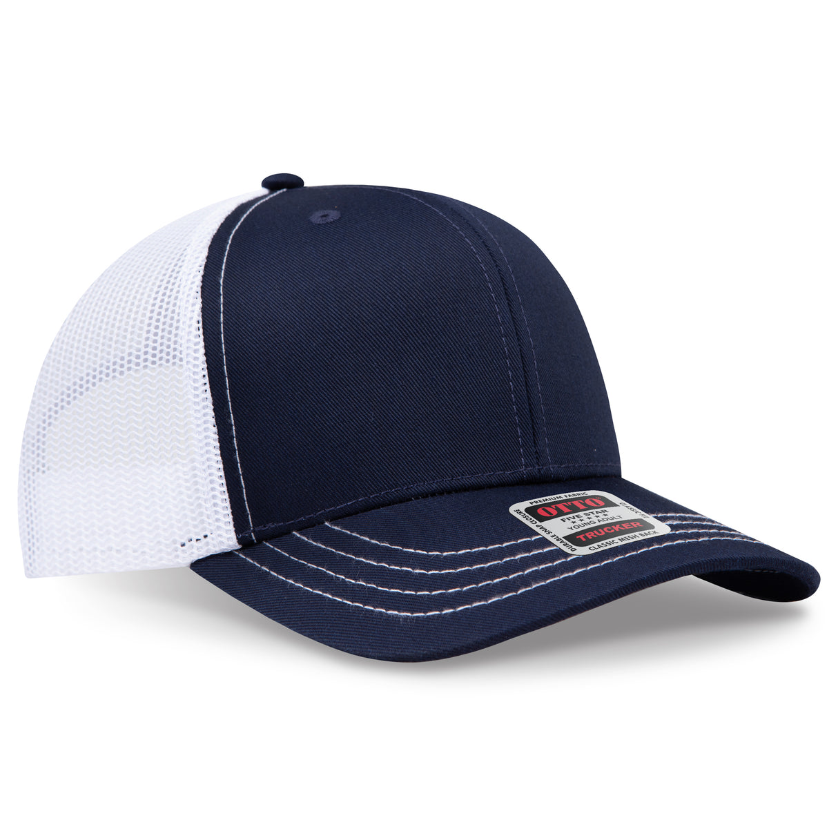 OTTO CAP® 6 Panel Mid Profile Mesh Back Trucker Hat OTTO 112-1